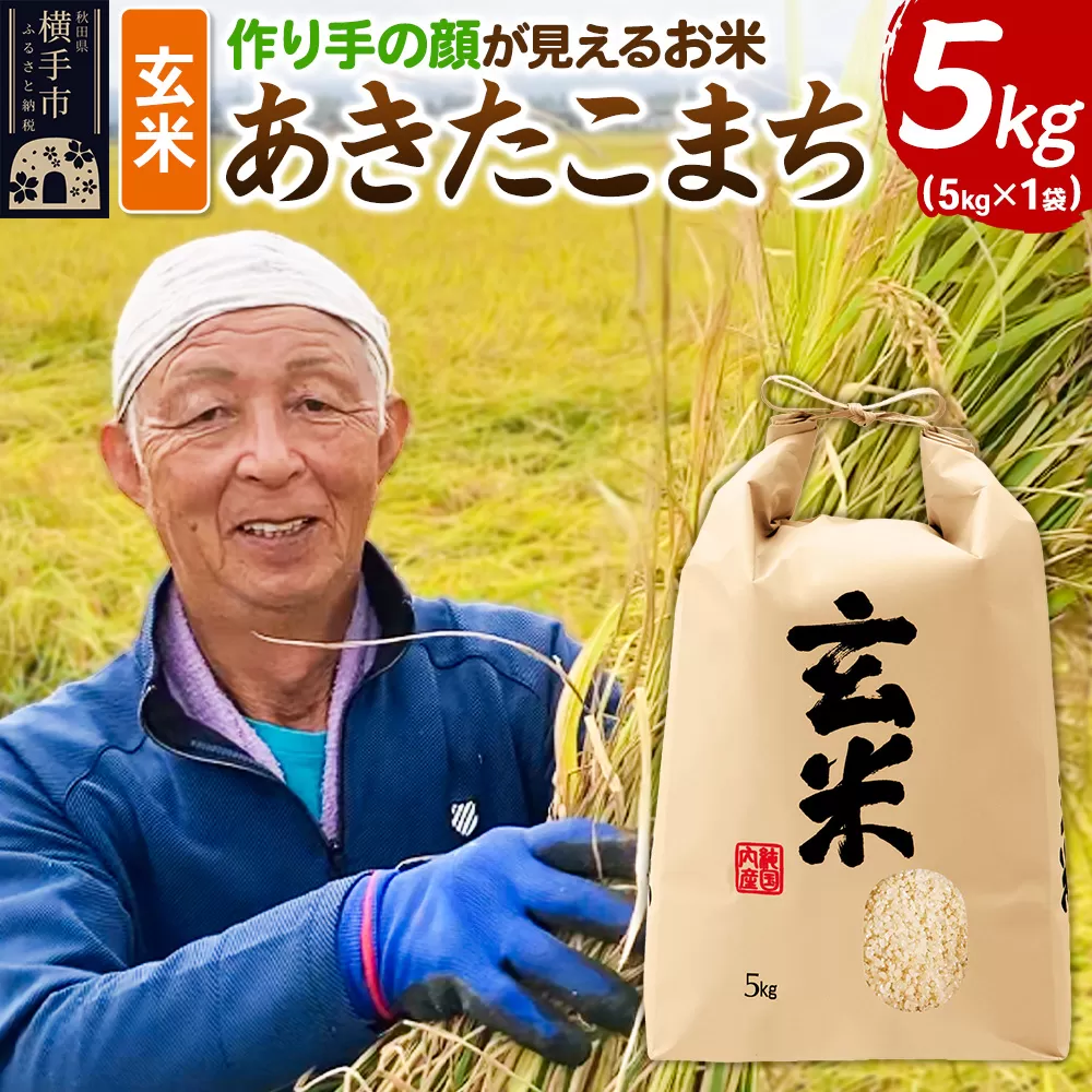 《令和7年産》忠さん農園 作り手の顔が見えるお米 秋田県横手市産 あきたこまち 玄米 5kg