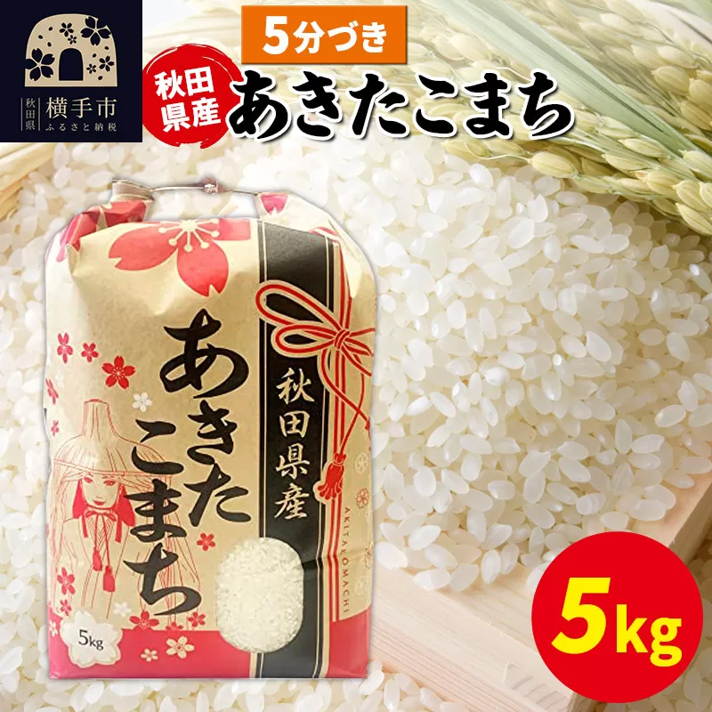 あきたこまち 5kg×1袋【5分づき】令和6年産 秋田県産 こまちライン