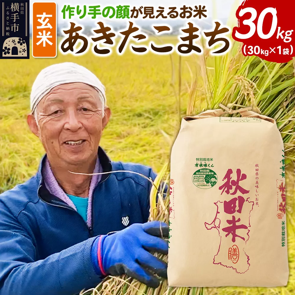 《令和7年産》忠さん農園 作り手の顔が見えるお米 秋田県横手市産 あきたこまち 玄米 30kg