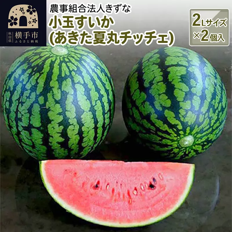 《先行予約！7月下旬より順次発送》小玉すいか（あきた夏丸チッチェ）2Lサイズ2個入
