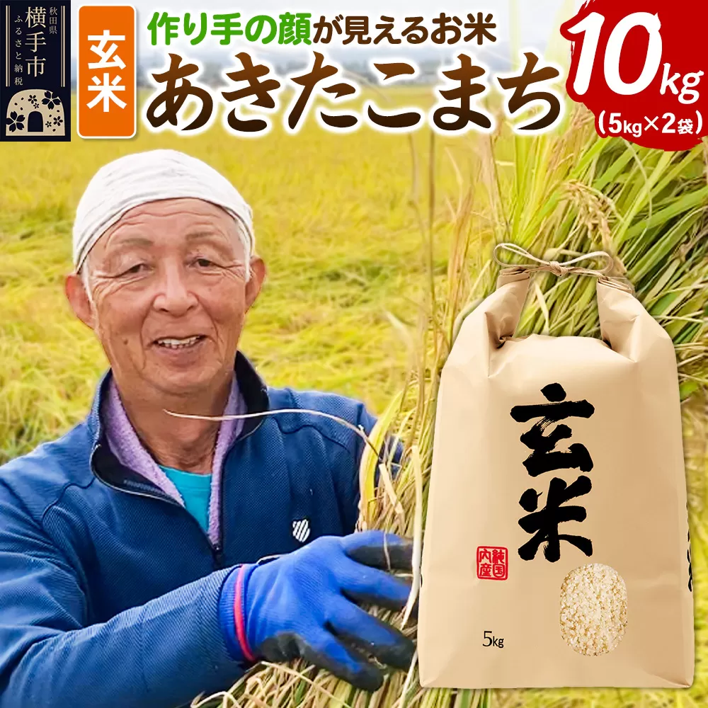 《令和7年産》忠さん農園 作り手の顔が見えるお米 秋田県横手市産 あきたこまち 玄米 10kg（5kg×2袋）
