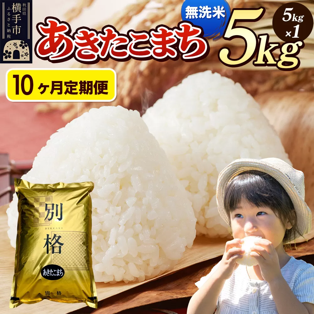 《令和7年産》《定期便10ヶ月》 米 あきたこまち 5kg 【無洗米】 秋田県産 秋田県横手市