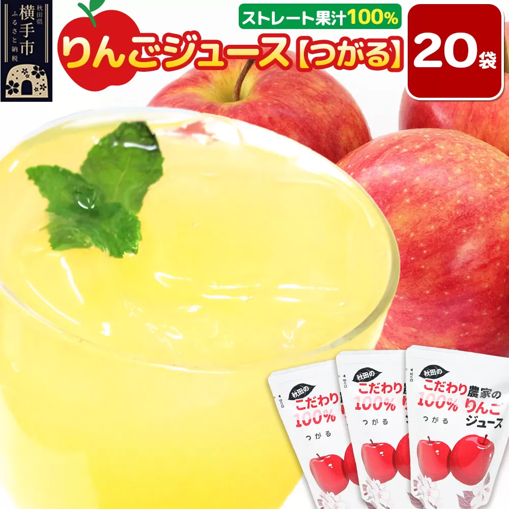 りんごジュース(つがる)20袋 秋田県横手市