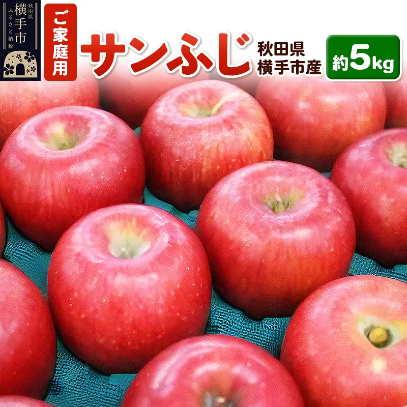 12月上旬より発送 秋田県横手産 りんご サンふじ ご家庭用 約5kg 秋田県横手市