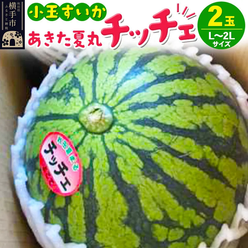 夏の贈り物 秋田県産 あきた夏丸チッチェ 小玉すいか 2玉(L〜2Lサイズ) [すいか スイカ 西瓜 小玉すいか 小玉スイカ 甘い あきた 秋田 オリジナル品種 夏果物 夏フルーツ あきた夏丸 チッチェ ちっちぇ] 秋田県横手市