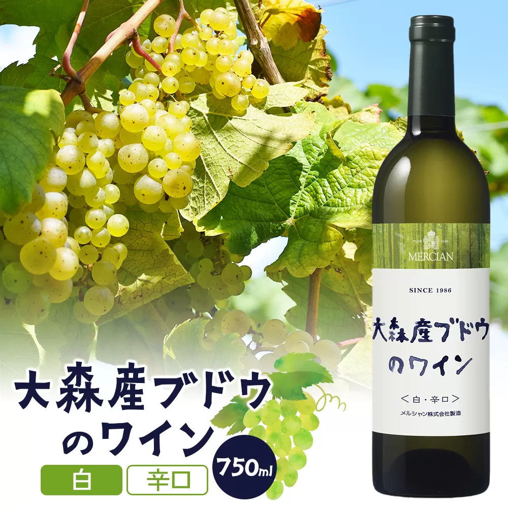 大森産ブドウのワイン【白・辛口】 750ml×1本