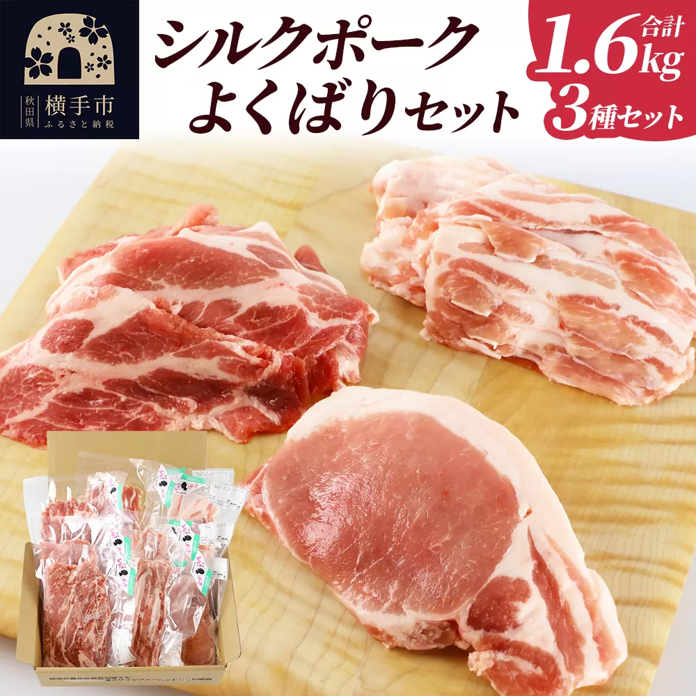 シルクポークよくばりセット(ロース100g×4・肩ロースしゃぶしゃぶ用200g×3・バラしゃぶしゃぶ用200g×3) 横手市
