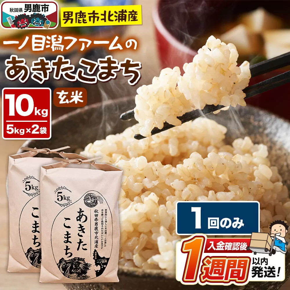 ＜令和7年産＞「秋田県男鹿市北浦産」あきたこまち（玄米）10kg（5kg×2袋） [あきたこまち ブランド米 お米 玄米 米どころ 秋田 秋田県産 男鹿市北浦産] 秋田県男鹿市