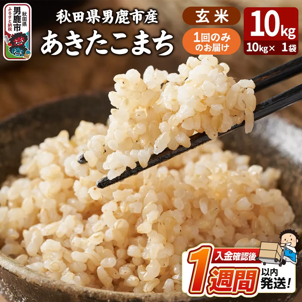 令和7年産 あきたこまち 玄米 10kg（10kg×1袋） 吉運商店 秋田県 男鹿市 お米 お弁当 おにぎり 秋田県男鹿市