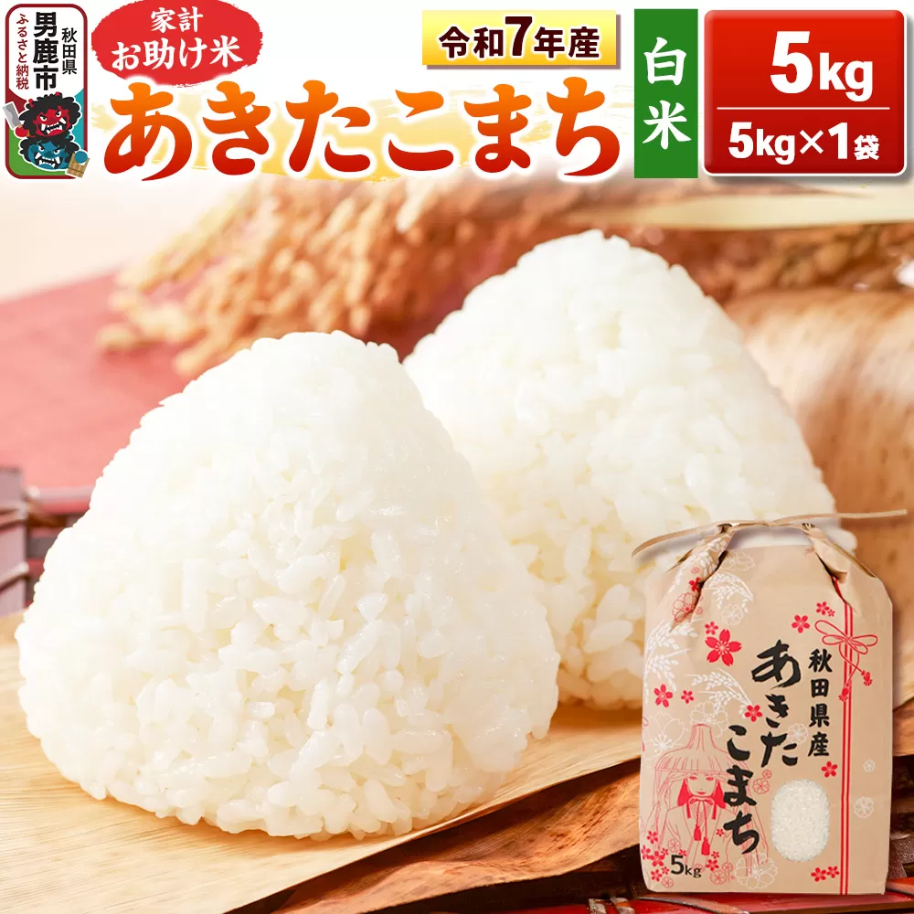 令和7年産【白米】家計お助け米 あきたこまち 5kg 秋田県 男鹿市 こまちライン [あきたこまち 5kg] 秋田県男鹿市