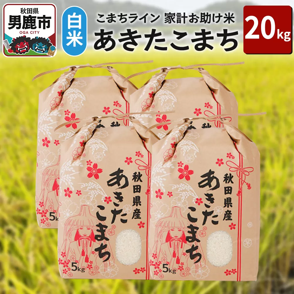 令和6年産【白米】家計お助け米 あきたこまち 20kg 秋田県 男鹿市 こまちライン