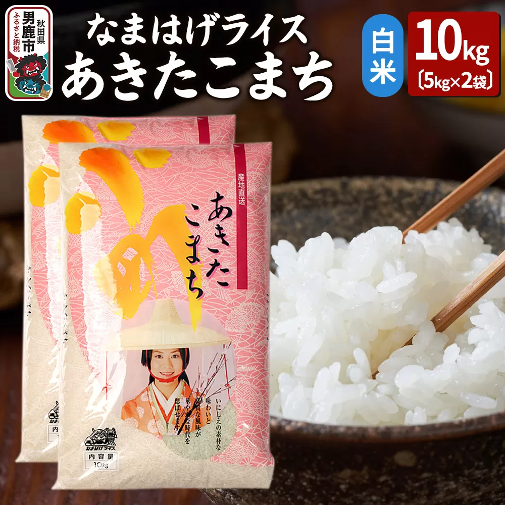 令和6年産『なまはげライス』あきたこまち 白米 10kg（5kg×2袋）吉運商店 秋田県 男鹿市 お米 お弁当 おにぎり