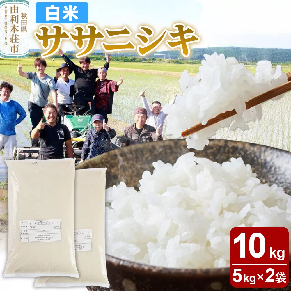 【白米】秋田県由利本荘市産 ササニシキ 10kg（5kg×2袋）令和6年産 秋田県由利本荘市