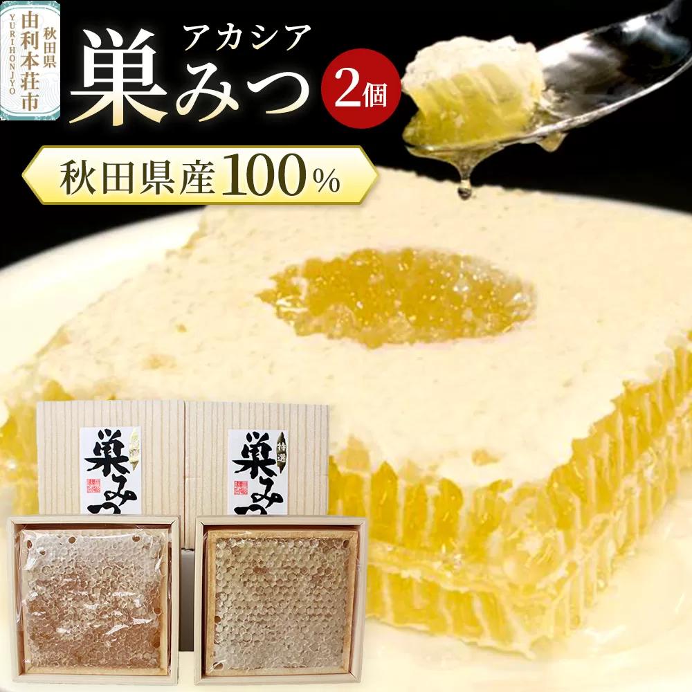 小松養蜂場 はちみつ 秋田県産 100％ 巣みつ(アカシア)  2個セット