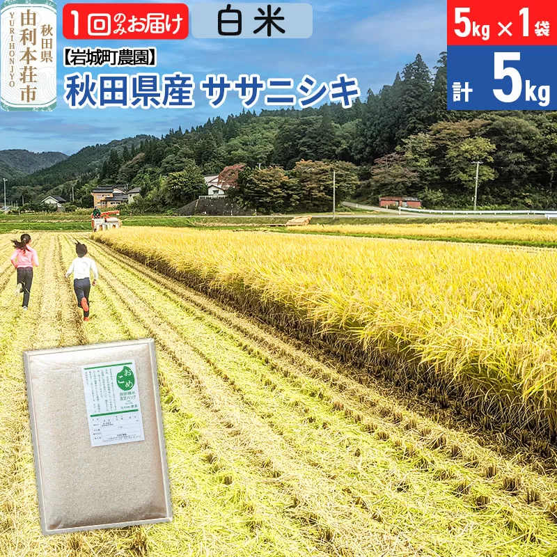 [令和7年産][白米]ササニシキ 5kg(5kg×1袋) 秋田県 由利本荘市産 令和7年産 真空パック 岩城町農園 秋田県由利本荘市