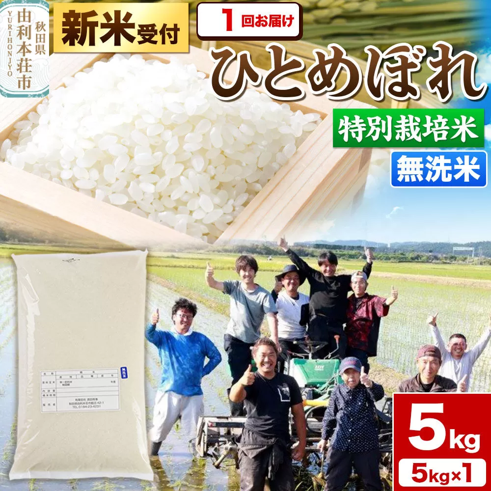《新米予約》令和8年産【無洗米】特別栽培米 ひとめぼれ 5kg 秋田県産【収穫次第2026年10月頃出荷予定】 [ひとめぼれ 米 お米 白米 精米 無洗米 特別栽培米 ブランド米 食卓 秋田県産 秋田県 由利本荘市] 秋田県由利本荘市