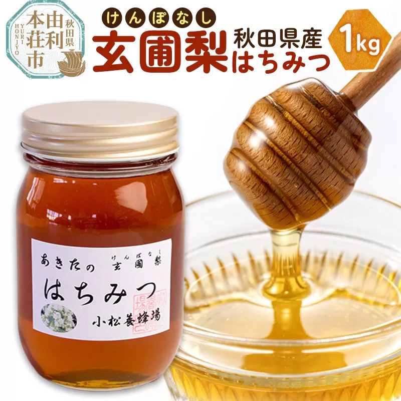 小松養蜂場 はちみつ 秋田県産 100％ 玄圃梨蜂蜜 1kg【8月より順次発送】