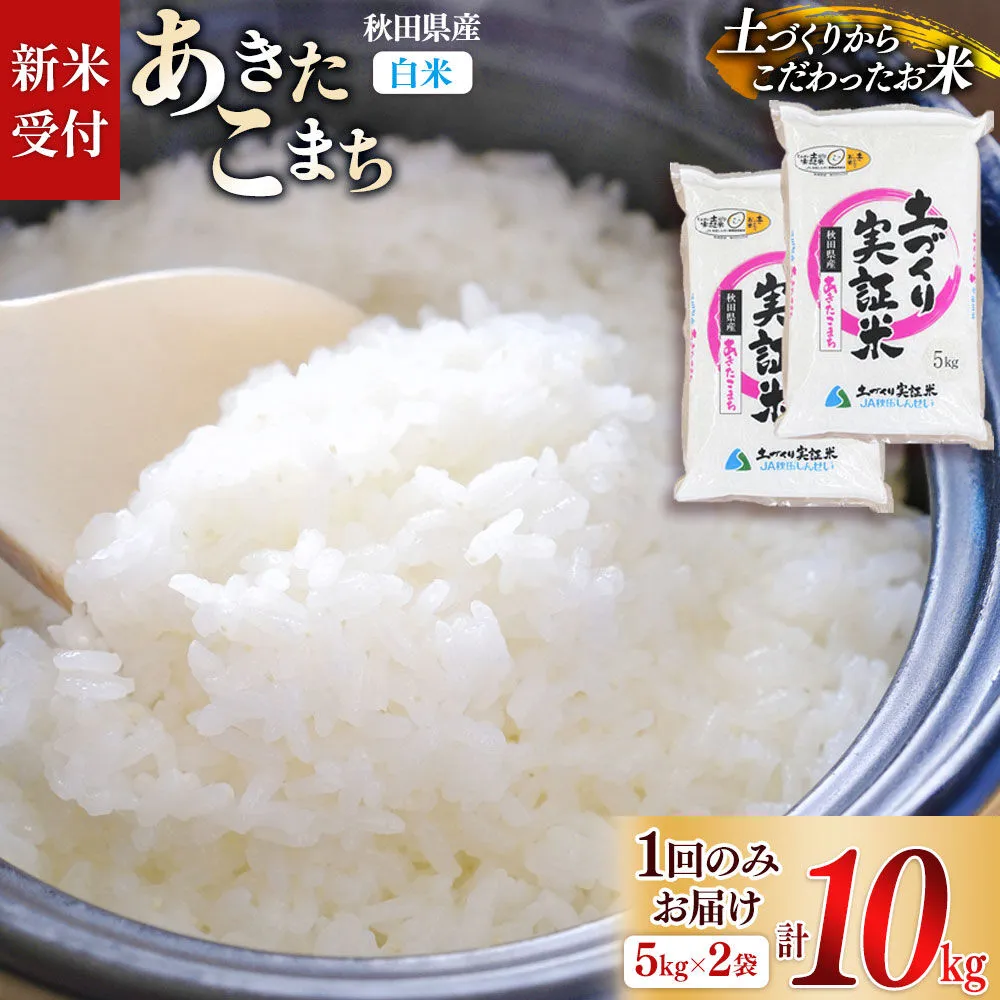 《令和8年産 新米受付》【白米】あきたこまち 10kg （5kg袋小分け）土作り実証米 JA秋田しんせい 秋田県産《1回のみお届け》 [あきたこまち 米 お米 こめ 白米 精米 ブランド米 食卓 おにぎり 秋田県産 国産 土作り実証米 おいしい 秋田県 由利本荘市] 秋田県由利本荘市