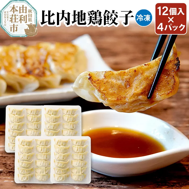 比内地鶏 餃子12個×4パック 日本三大地鶏 国産 秋田県 由利本荘市 秋田県由利本荘市