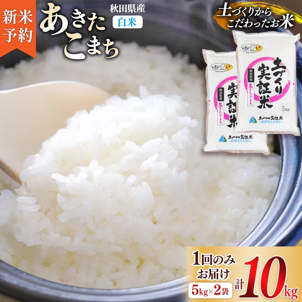 《新米予約》米 10kg 精米 秋田県産 あきたこまち 令和7年産 土作り実証米 JA秋田しんせい