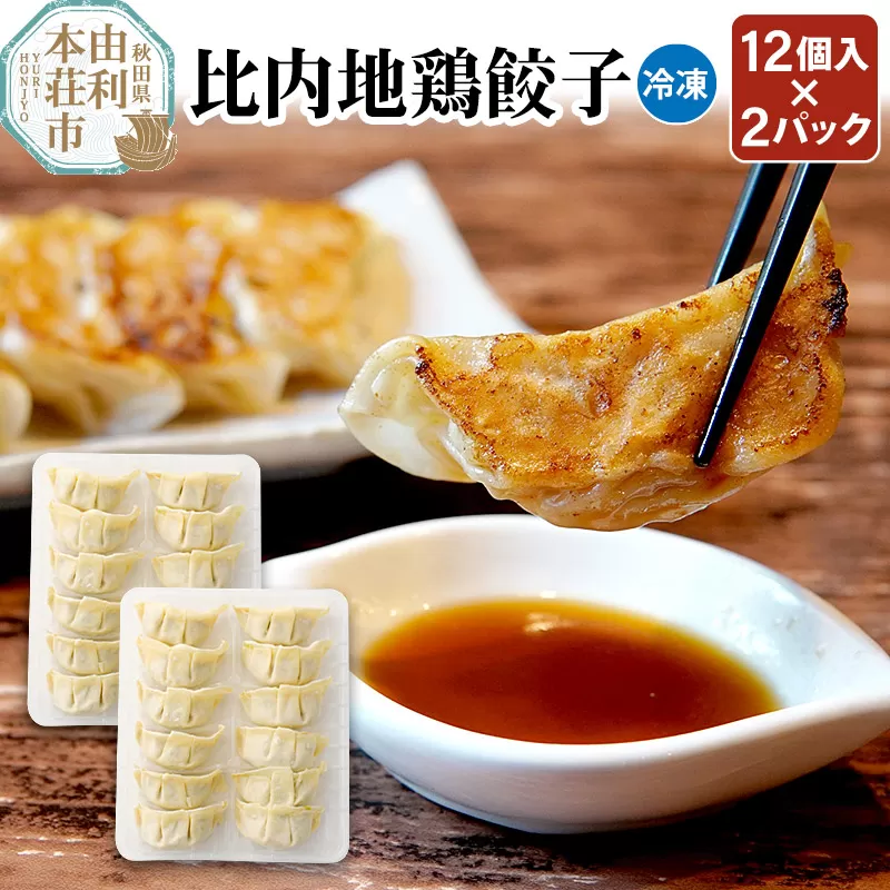 比内地鶏 餃子12個×2パック 日本三大地鶏 国産 秋田県 由利本荘市 秋田県由利本荘市
