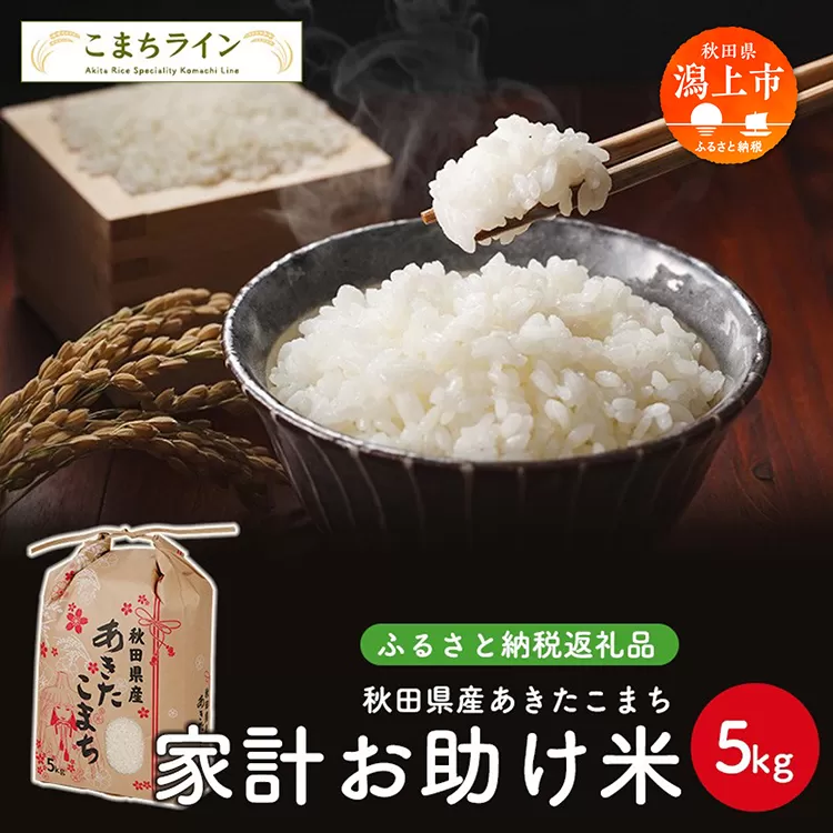 《令和7年新米先行予約》 新米 家計お助け米 あきたこまち 5kg 米 一等米 返礼品 こめ コメ 人気 おすすめ 5キロ 人気 おすすめ グルメ 故郷 ふるさと 納税 秋田 潟上市 一人暮らし 【こまちライン】