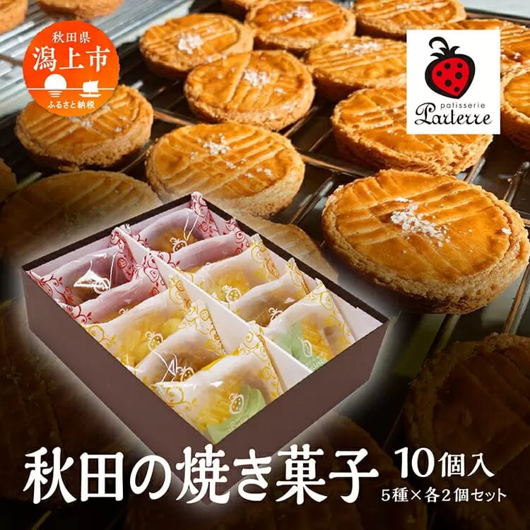 秋田の焼き菓子 5種 各2袋（計10袋） セット サブレ マドレーヌ パウンドケーキ クッキー 詰め合わせ セット 特産品 オリジナル 焼き菓子 お菓子 おやつ ギフト お取り寄せ 手土産 おすすめ ふるさと 潟上市 バレンタイン 秋田 送料無料 【パティスリー・パルテール】