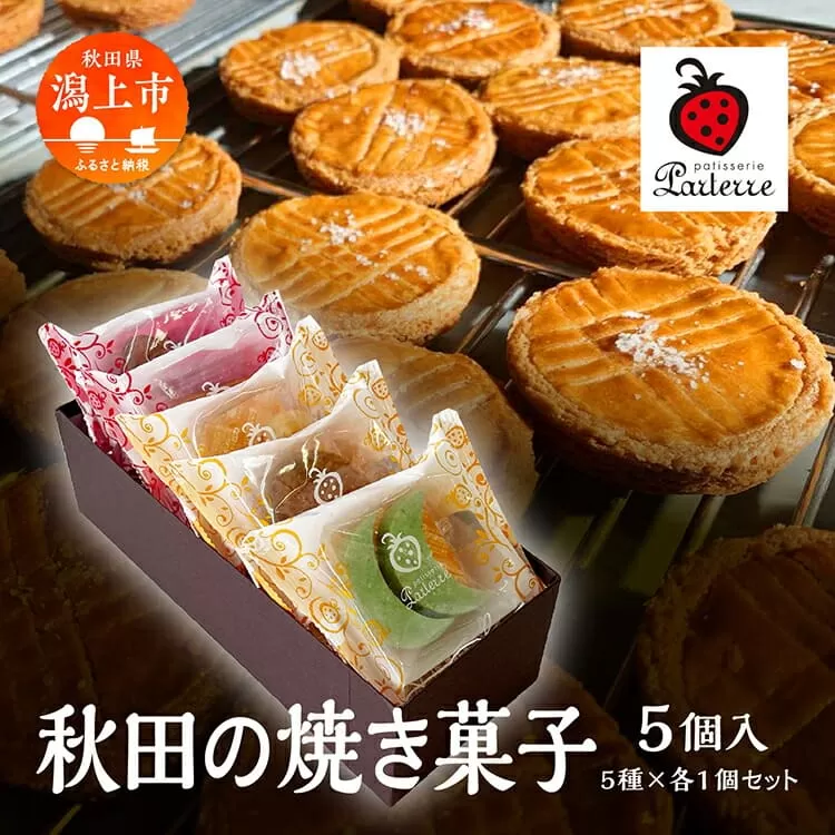 秋田の焼き菓子 5種 セット サブレ マドレーヌ パウンドケーキ クッキー 詰め合わせ セット 特産品 オリジナル 焼き菓子 お菓子 おやつ ギフト お取り寄せ 手土産 おすすめ ふるさと 潟上市 バレンタイン 秋田 送料無料 【パティスリー・パルテール】