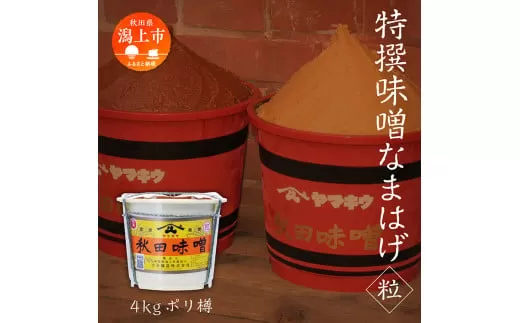 特撰味噌なまはげ（粒）4kg ポリ樽入 味噌 みそ 調味料 定番 樽入り グルメ ふるさと 潟上市 秋田
