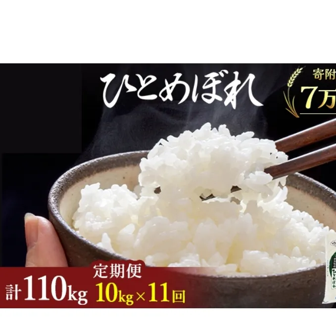 米 定期便 全11回 秋田県産 ひとめぼれ 10kg (5kg×2)×11回 計110kg 令和7年産［2025年11月頃から出荷予定］土づくり実証米 JAしんせい【 精米 白米 米 コメ お米 おこめ ブランド米 ご飯 ごはん 先行受付 新米 低たんぱく 産地直送 送料無料 高評価 秋田 にかほ 】