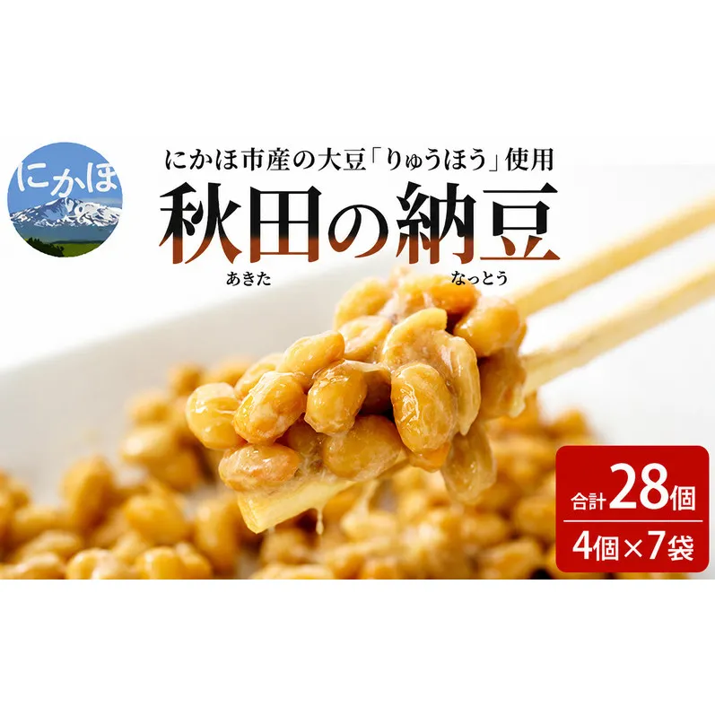 納豆 大容量 納豆セット 4P×7セット 合計28個 秋田県 にかほ市 りゅうほう 大豆