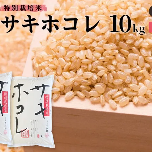 【新米予約】【玄米】特別栽培米サキホコレ10kg(5kg×2) 令和7年産 秋田県 にかほ市 お米 米 こめ 玄米 新米