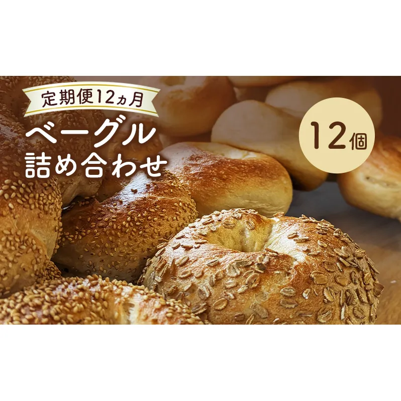 【 定期便12ヵ月】ベーグル詰め合わせ 12個 パン 国産 冷凍 ベーグル プレーン セット 詰合せ 詰め合わせ にかほ市 秋田 秋田県
