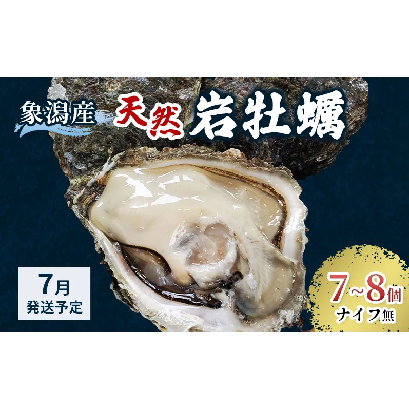 【 先行予約 7月上旬～下旬発送予定】象潟産 天然岩牡蠣 7～8個 ナイフ無【 牡蠣 夏牡蠣 かき 象潟 生食可 魚介類 海鮮 海産物 海の幸 】 さとう鮮魚店