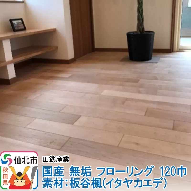 国産 無垢 フローリング 120巾 素材：板谷楓（イタヤカエデ）