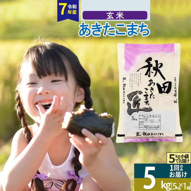 【玄米】＜令和7年産＞ 秋田県産 あきたこまち 5kg (5kg×1袋) 5キロ お米 匠 秋田県仙北市