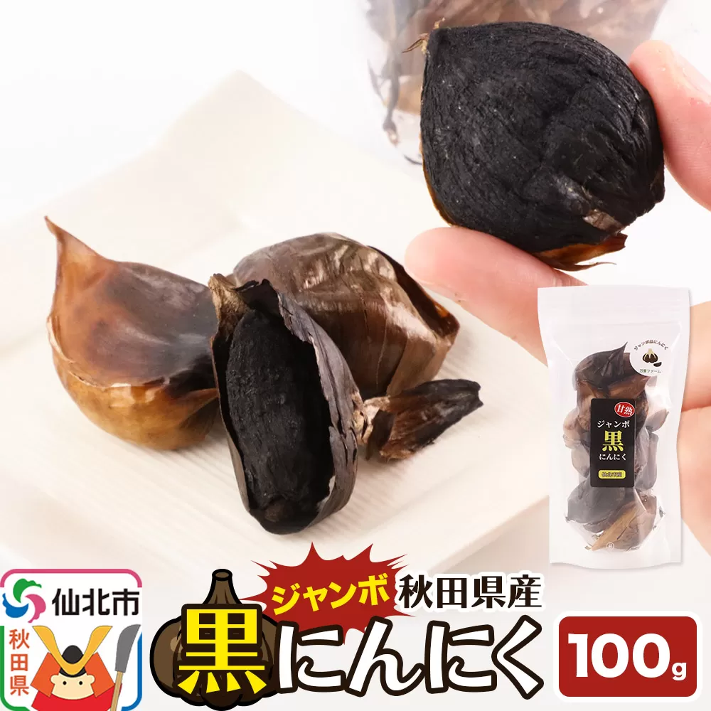 秋田県産 ジャンボ黒にんにく 100g×1パック＜ゆうパケット＞