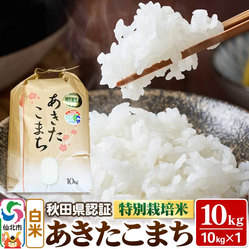 令和6年産 秋田県認証 特別栽培米 あきたこまち（白米）10kg×1袋 米