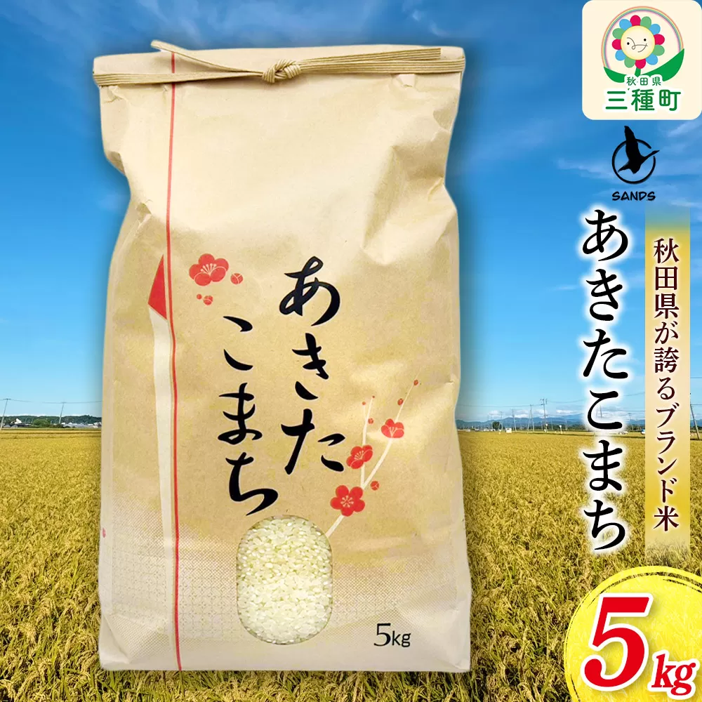 白米 あきたこまち 5kg 秋田県産 令和7年産 Sands 秋田県三種町