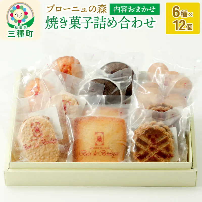 内容おまかせ！焼き菓子詰め合わせ 12個入り [ご当地 菓子 銘菓 スイーツ 洋菓子 お任せ ランダム 福袋] 秋田県三種町