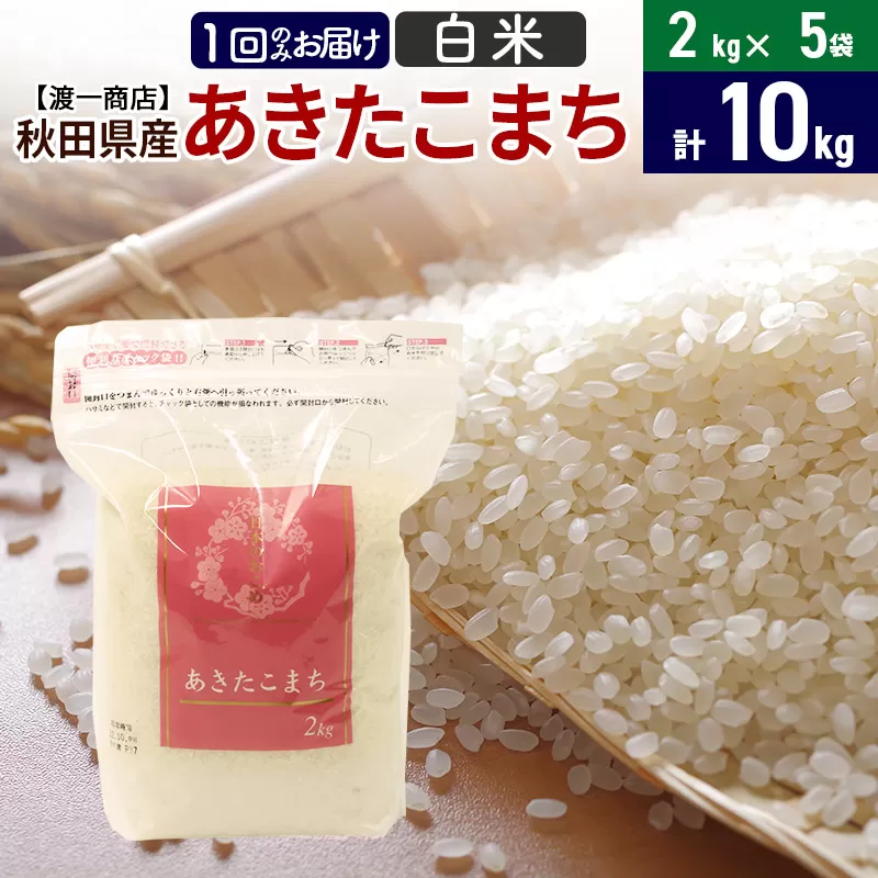 あきたこまち 白米 10kg（2kg×5袋） 直前精米 秋田県産 令和5年産