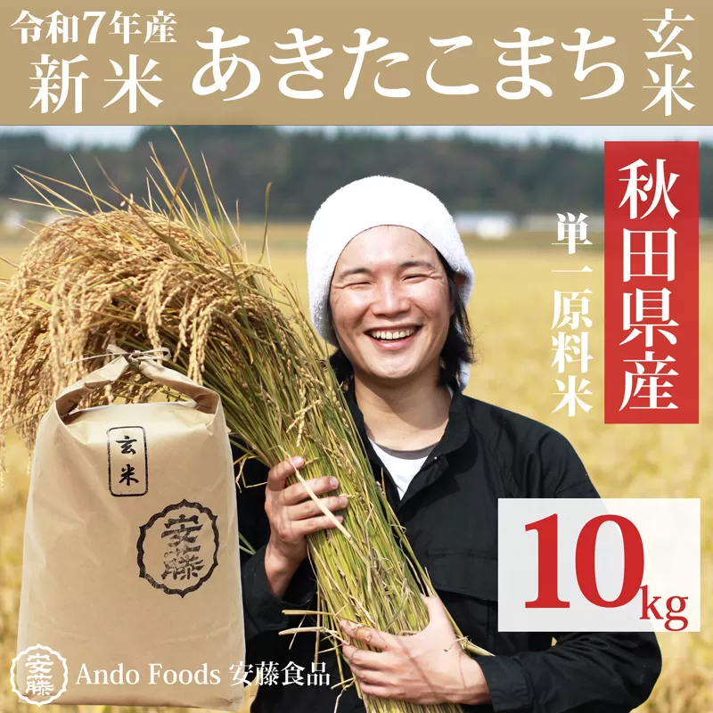 《令和7年産 新米先行受付》秋田県産 あきたこまち 10kg(10kg×1袋)【玄米】令和7年産