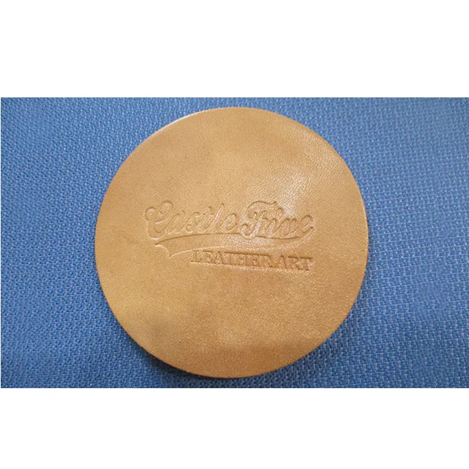 レザーコースター（ナチュラル）85×85×3mm【キャッスルファイブレザーアート】 雑貨 日用品 牛革 手作り