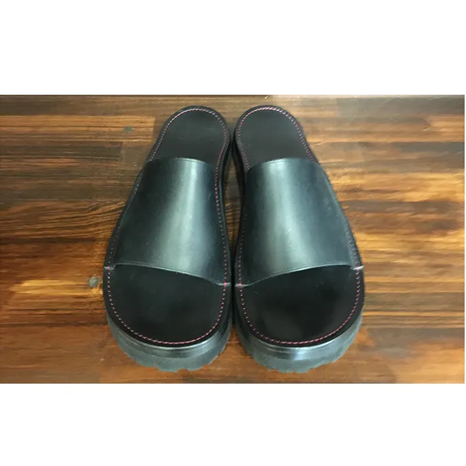 レザーサンダル（ブラック）サイズ9（27～27.5cm）【キャッスルファイブレザーアート】 ファッション 靴 シューズ 牛革