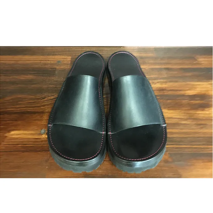 レザーサンダル（ブラック）サイズ6（24～24.5cm）【キャッスルファイブレザーアート】 ファッション 靴 シューズ 牛革