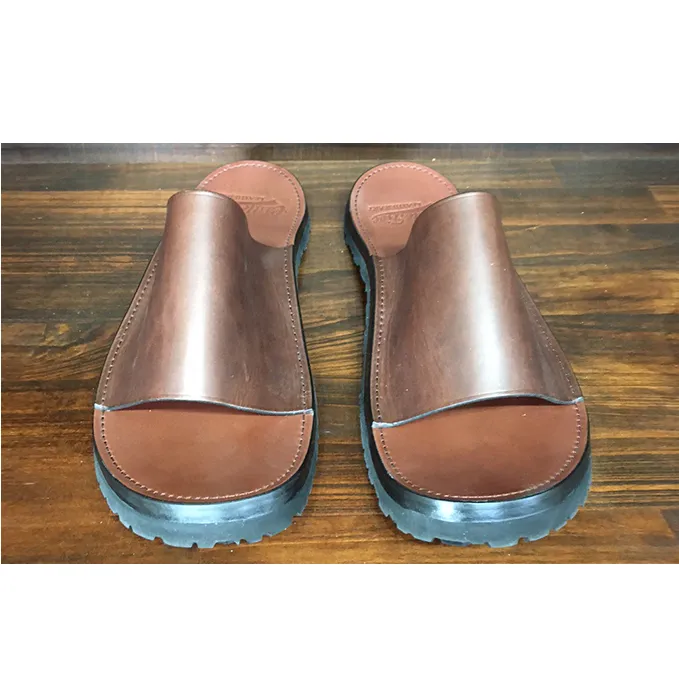 レザーサンダル（ブラウン）サイズ9（27～27.5cm）【キャッスルファイブレザーアート】 ファッション 靴 シューズ 牛革