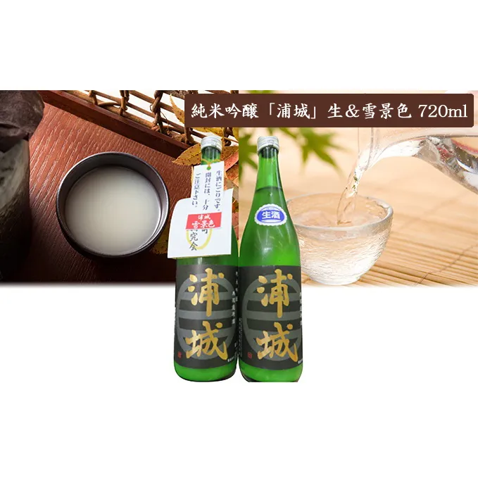 「浦城」生＆雪景色720ml×2本 日本酒