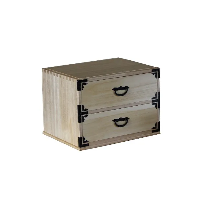 総桐　二段引小箱（約幅38×奥行28×高26cm） 雑貨 日用品