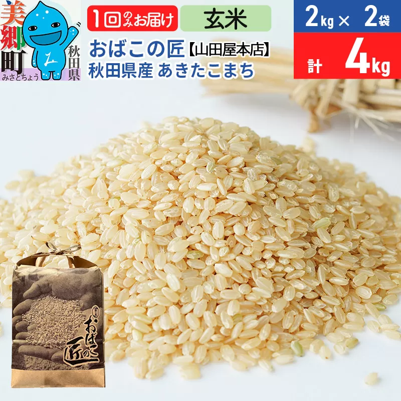 令和6年産 おばこの匠 秋田県産あきたこまち 4kg（玄米）2kg袋 秋田こまち お米