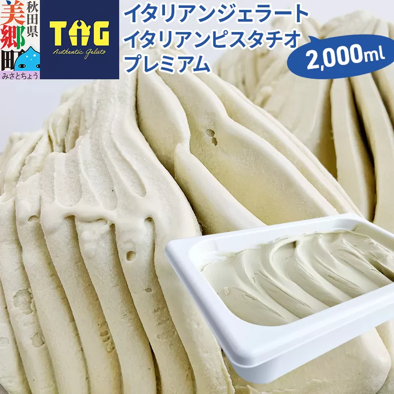 ジェラテリア TiG（ティグ）イタリアンジェラート 無着色・無香料 イタリアンピスタチオプレミアム 2000ml（2L）
